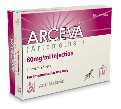 Artemether Injection with the brand name of ArcevaTM 80mg/ml Injection ...