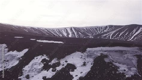 Drone footage from the volcano crater Hverfjall in northern Iceland. Stock ビデオ | Adobe Stock