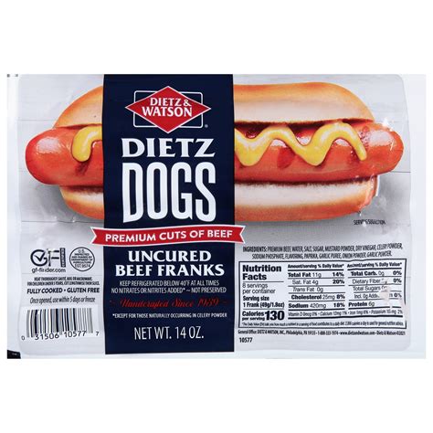 Dietz & Watson Dietz Dogs Uncured Beef Franks 14 oz 14 oz | Shipt