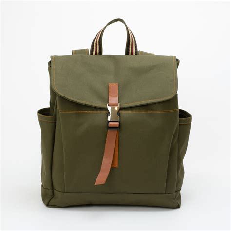 Army Green CANVAS Unisex Travel Backpack, Water Resistant Diaper Bag Backpack, Back to School ...