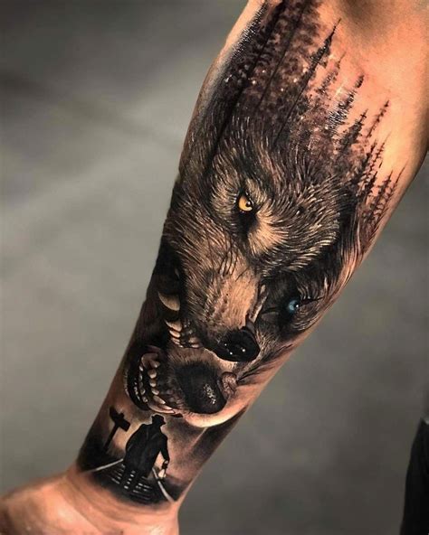 Sleeve tattoos for men that cover wrists | Wolf tattoo sleeve, Cool forearm tattoos, Cool ...