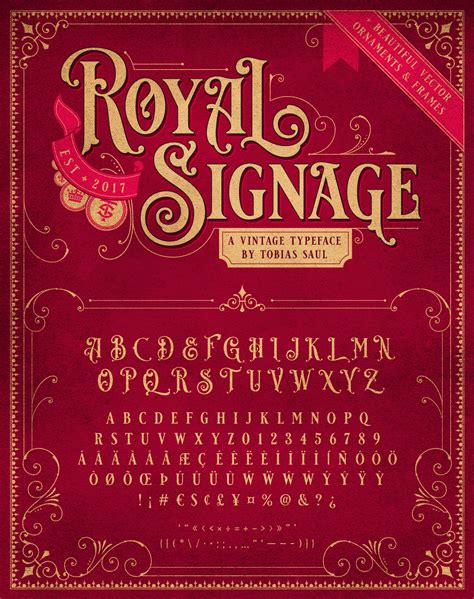 Royal Signage Font + Vector Ornaments – Tobias Saul Graffiti Lettering Fonts, Lettering Alphabet ...