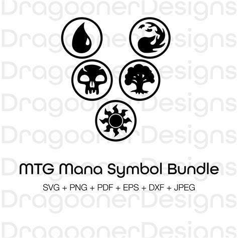 MTG Magic the Gathering Mana Symbols Bundle, Magic Svg, Mtg Png File, Magic Cut File Bundle ...