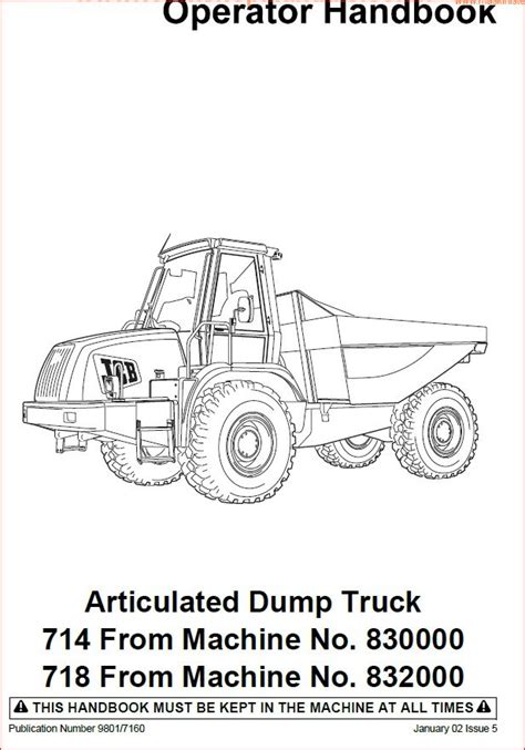 Jcb 714 718 Articulated Dump Truck operator Handbook - PDF DOWNLOAD ...