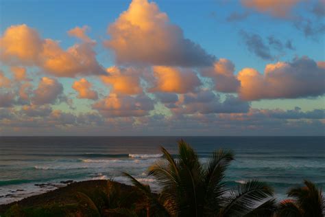 Sunrise colors, Puffy clouds, Sunrise