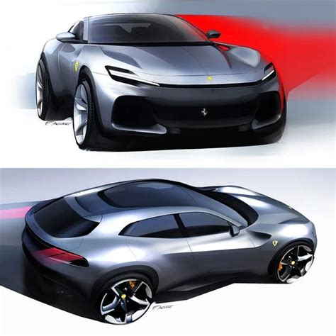 Car Design World on Instagram: "2023 Ferrari Purosangue official sketches Exterior sketches ...