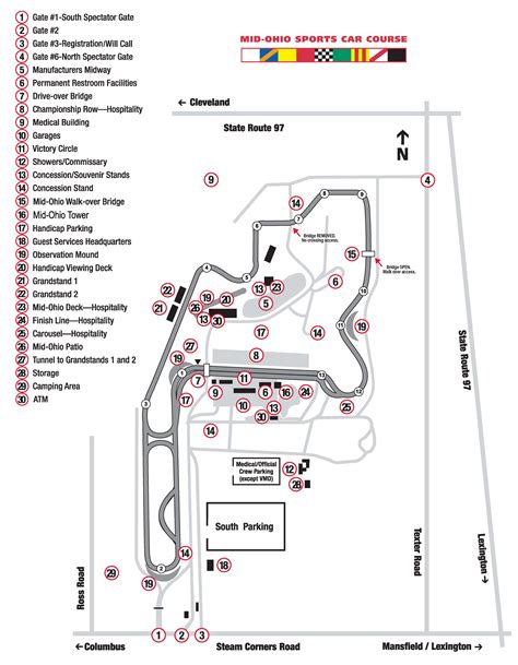 Mid Ohio Sports Car Course - Facility Map