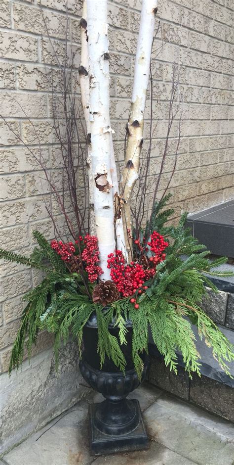 Diy Christmas planters using birch wood branches. | Birch tree decor christmas, Birch tree decor ...