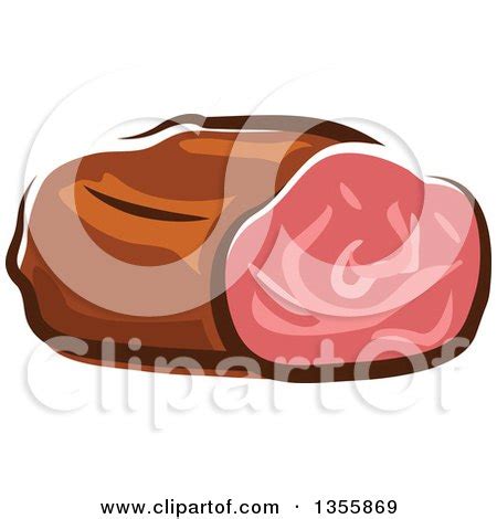 Clipart of a Cartoon Roast Beef - Royalty Free Vector Illustration by Vector Tradition SM #1355869