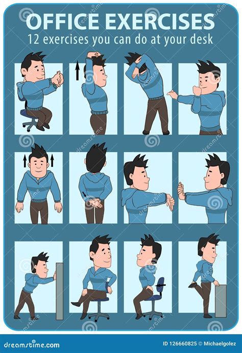 Office Exercises Demonstration Character Illustration Stock ...