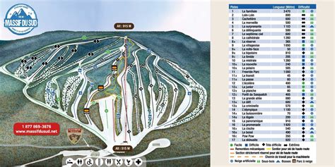 Massif du Sud Trail map - Freeride