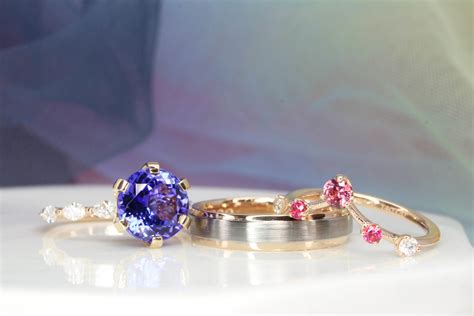 Tanzanite Wedding Bands - Customised Engagement Proposal Ring with ...