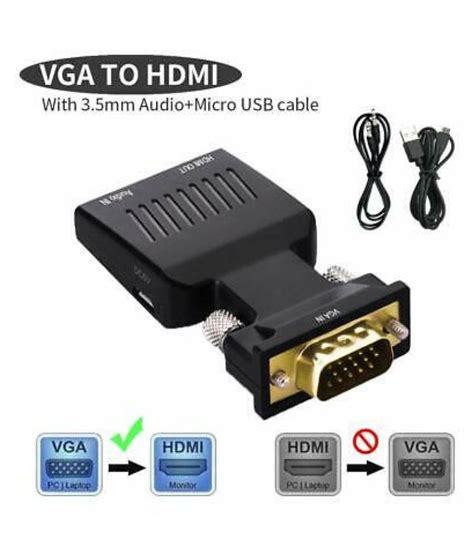 Buy HDMI Female to VGA Male Converter Adapter with 3.5mm Audio Output Cable VGA To H HDMI To VGA ...