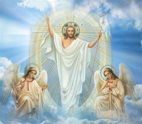 Jesus_Christ_and_the_two_angels | Jesus, Jesus resurrection, Jesus wallpaper