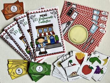 “El Restaurante Fantástico” (Spanish Role-Play Game with Flashcards)