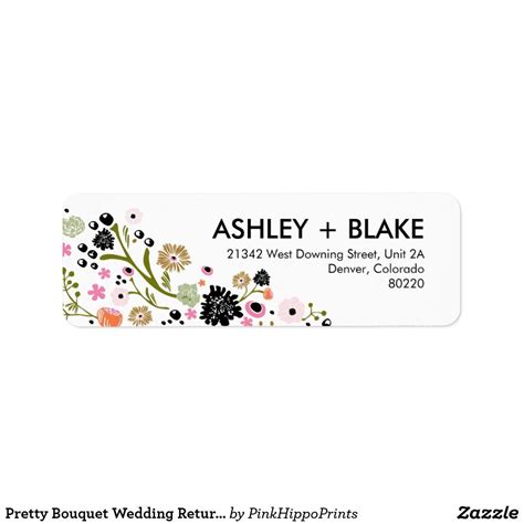Pretty Bouquet Wedding Return Address Label | Zazzle.com | Wedding return address labels, Return ...