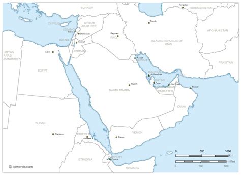 Middle East Map Without Names – Map Vector