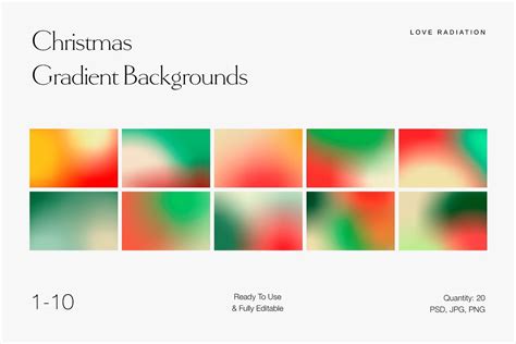 Christmas Gradient Backgrounds PSD - Design Cuts