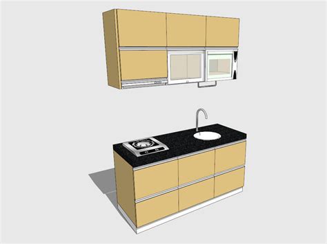 Small Apartment Kitchen Design SketchUp 3D Model .skp File Download ...