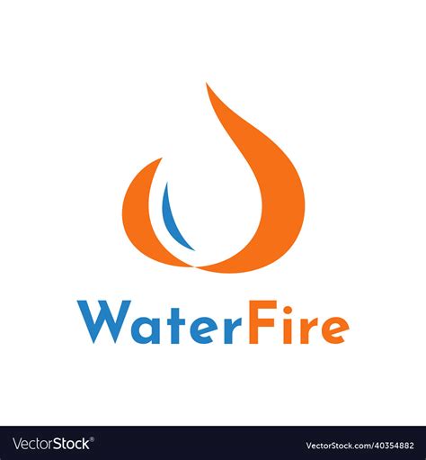 Water and fire restoration logo design Royalty Free Vector