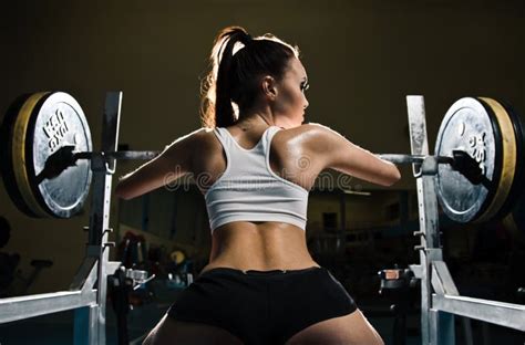 Sporty woman in gym stock photo. Image of active, crossbar - 23541368