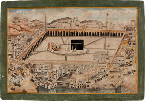 Mecca | Painting of Mecca showing the Kaaba and the Masjid al-Haram, 1290 AH [1873] | Travel ...