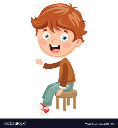 Kid sitting on chair Royalty Free Vector Image