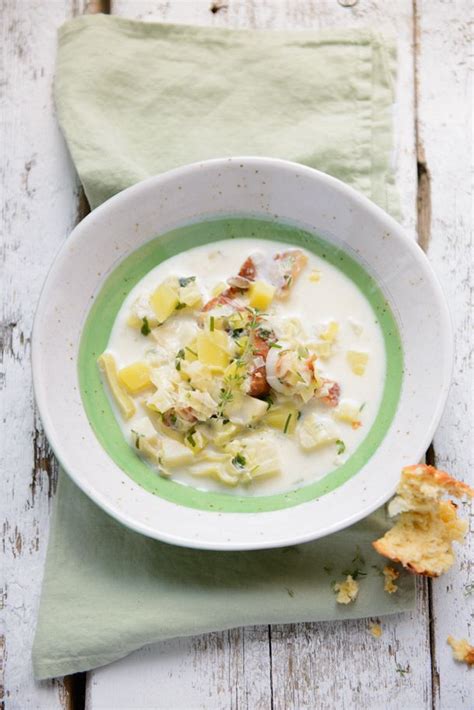 Leek celeriac potato soup with smokes fish 1