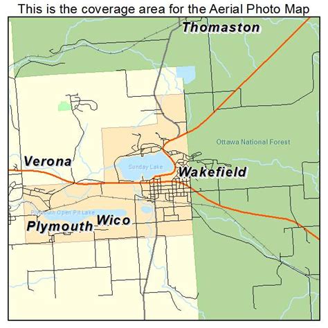 Aerial Photography Map of Wakefield, MI Michigan