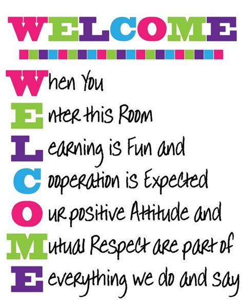 Welcome Class Poster for a New Session