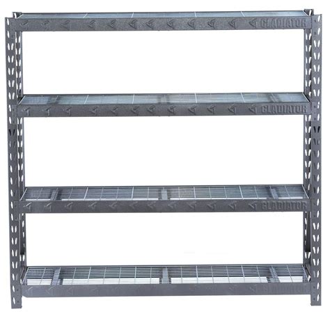 Gladiator 73 in. H x 77 in. W x 24 in. D 4-Shelf Welded Steel Garage ...