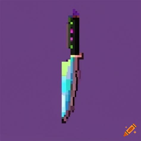 Purple pixel art knife on window background on Craiyon