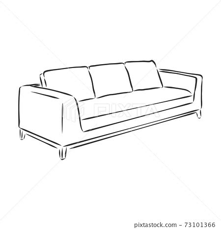 Sofa outline icon. Couch silhouette. Furniture... - Stock Illustration [73101366] - PIXTA