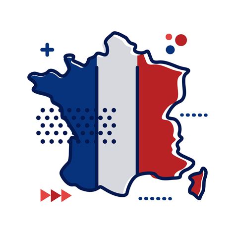 France flag and map flat style icon 1841998 Vector Art at Vecteezy