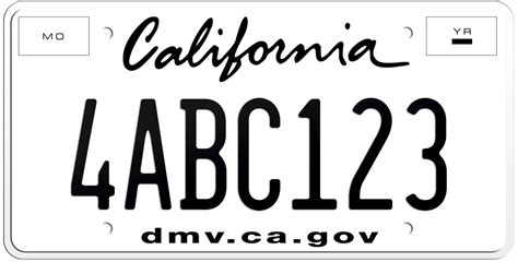 2011-2022 CALIFORNIA LICENSE PLATE DMV.CA.GOV - WHITE WITH BLACK TEXT