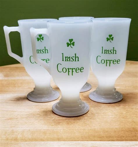 Set of 4 Vintage Irish Coffee Milk Glass Mugs | Etsy | Irish coffee, Tea cups vintage, Coffee milk