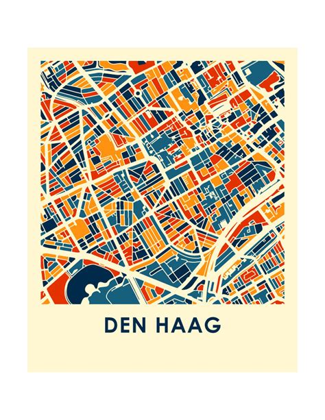 The Hague Map Print Full Color Map Poster - Etsy