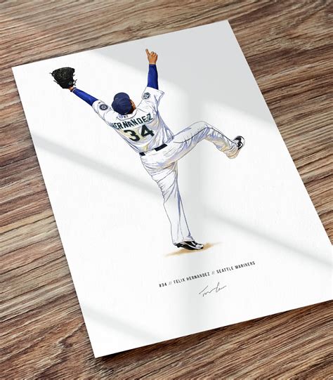 Felix Hernandez Perfect Game Seattle Mariners Baseball Print - Etsy