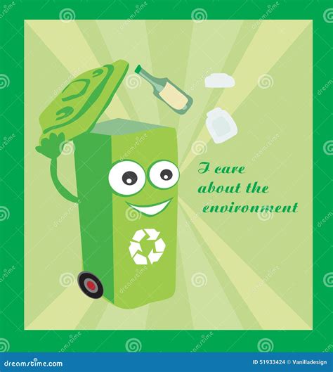 Cartoon Representing A Funny Recycling Bin Stock Vector - Image: 51933424