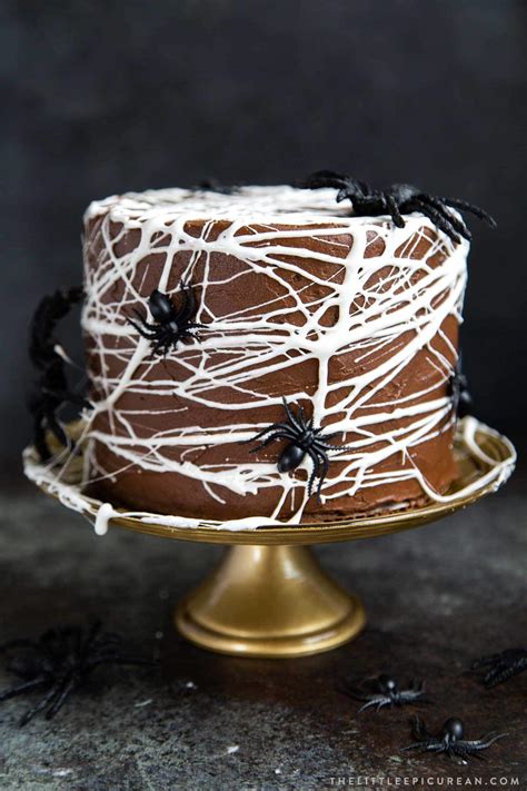 Chocolate Spider Web Cake - The Little Epicurean