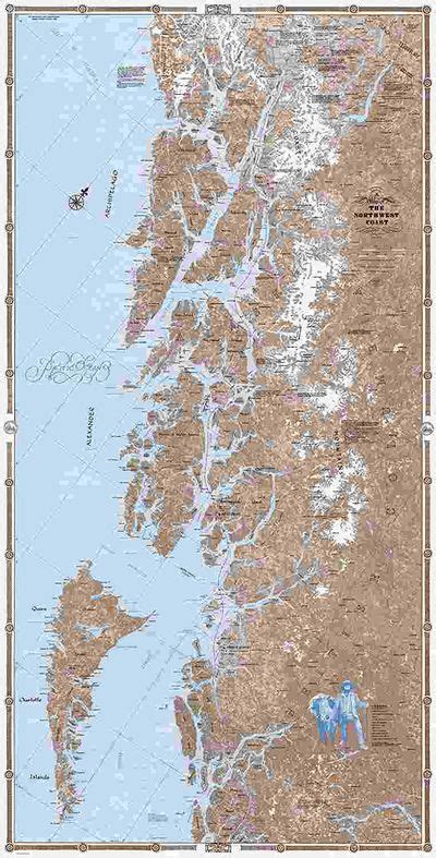 Northwest Coast Map - NW Coastal Wall Map - Sobay