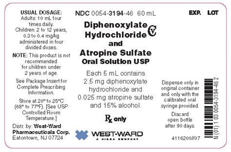 DIPHENOXYLATE HYDROCHLORIDE AND ATROPINE SULFATE solution