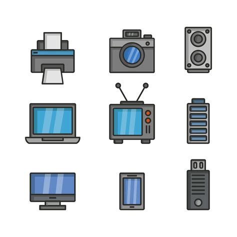 Electronics Icon Set 1983893 Vector Art at Vecteezy