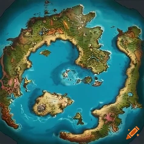 Detailed fantasy world map