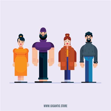 High-quality flat design characters: https://gigantic.store/ Character Flat Design, Character ...