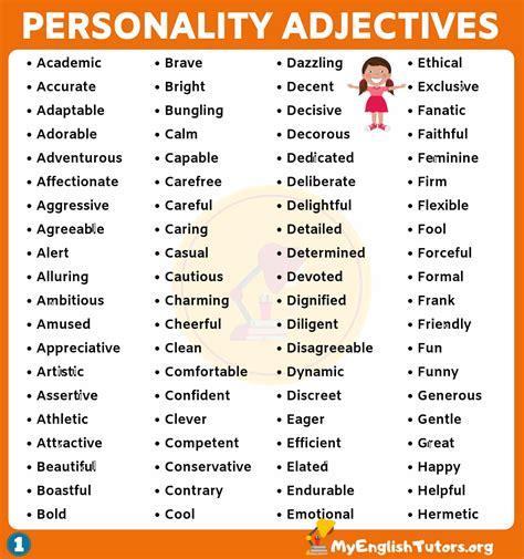 List of 150+ Useful Personality Adjectives in English – My English Tutors