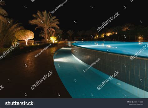 Hotel Swimming Pool Photographed Night Lighting Stock Photo 1225467058 | Shutterstock