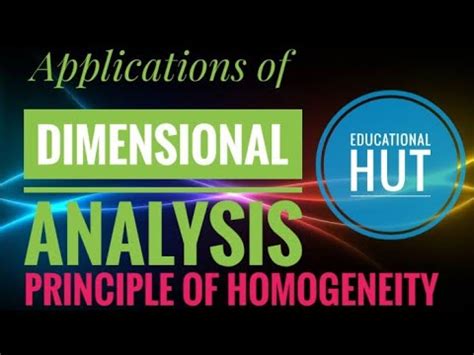 Applications of Dimensional Analysis | Principle of homogeneity| Dimensional Analysis - YouTube