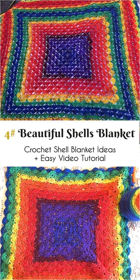 Crochet Shell Blanket Ideas and Easy Video Tutorial | Crochet shell blanket, Easy crochet ...