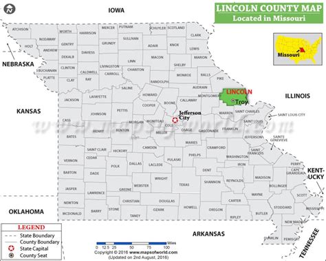 Lincoln County Map, Missouri